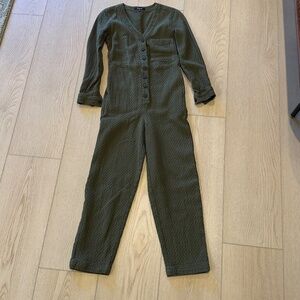 Madewell Green Diamond Jacquard Coverall Jumpsuit - XXS